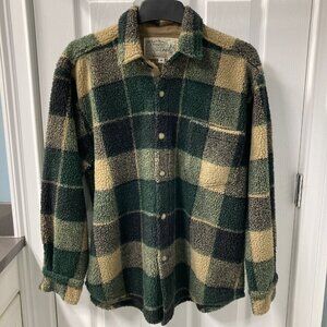 T.P. Saddle Blanket & Trading Co. Sherpa Patchwork Long Sleeve Shirt Size Medium